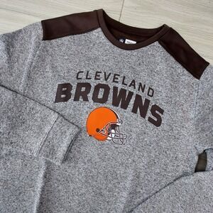 NFL Team Apparel Cleveland Browns Sweatshirt Mens Medium Heathered Gray Crewneck